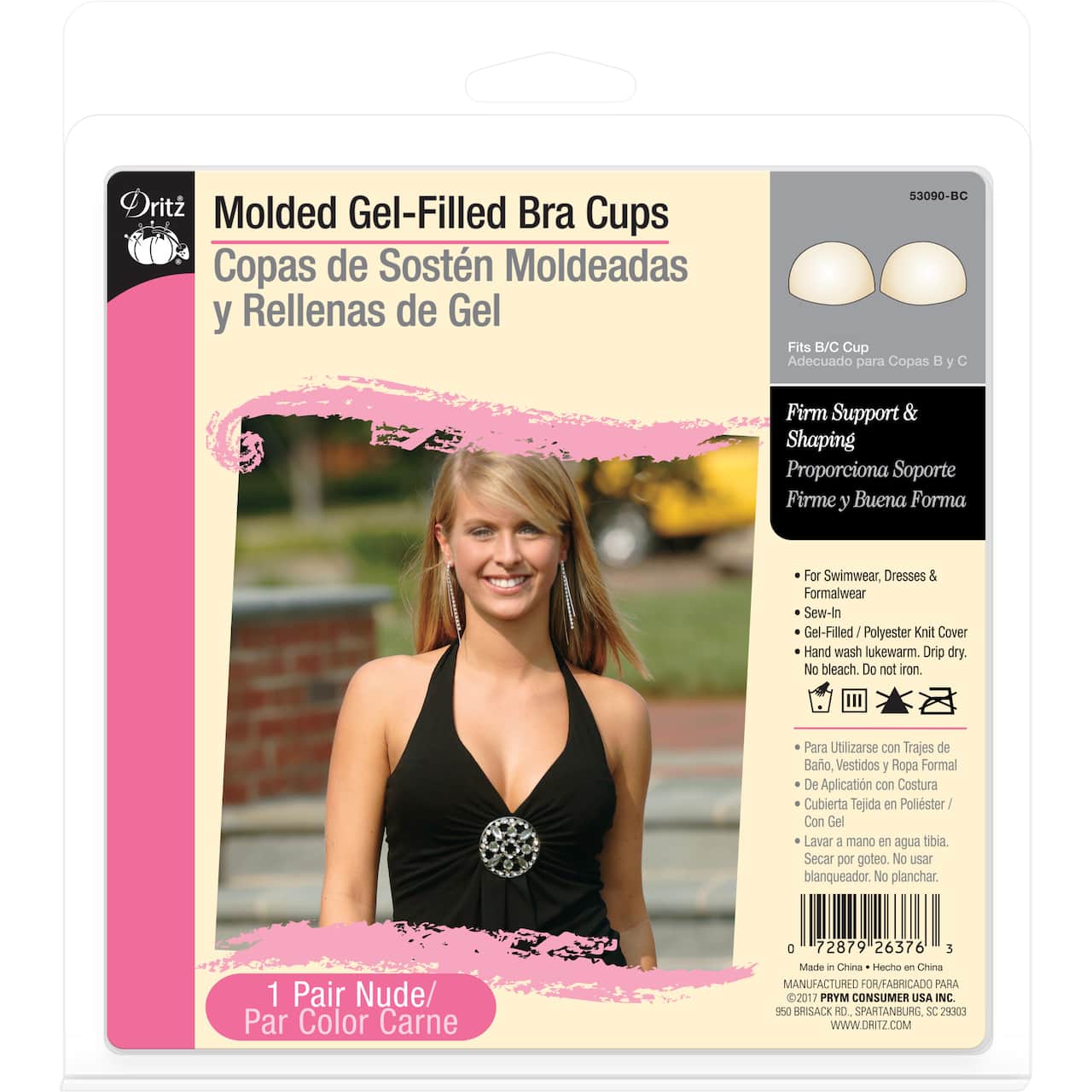 Dritz® Nude Size B/C Molded Gel-Filled Bra Cups